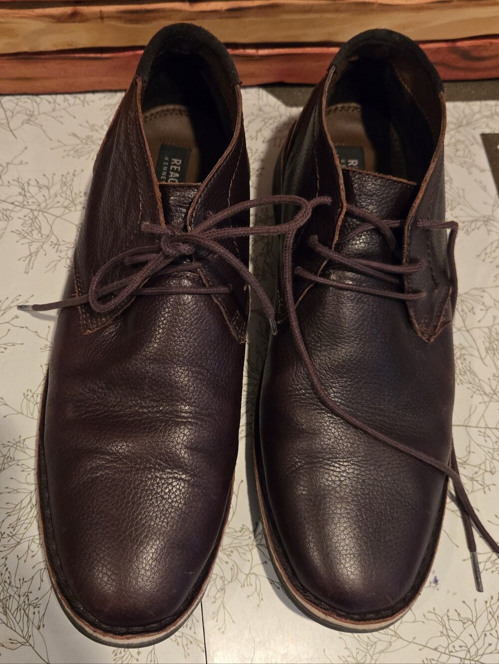 Kenneth Cole Brown Leather Chukka Boots Mens 11M Desert Sun